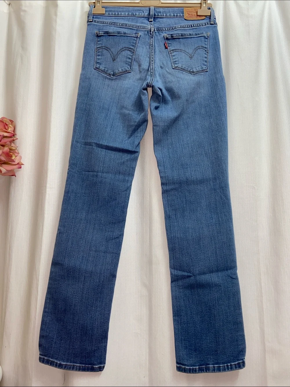 Levi's 505 Straight Leg Classic Blue Jeans w/Stretch